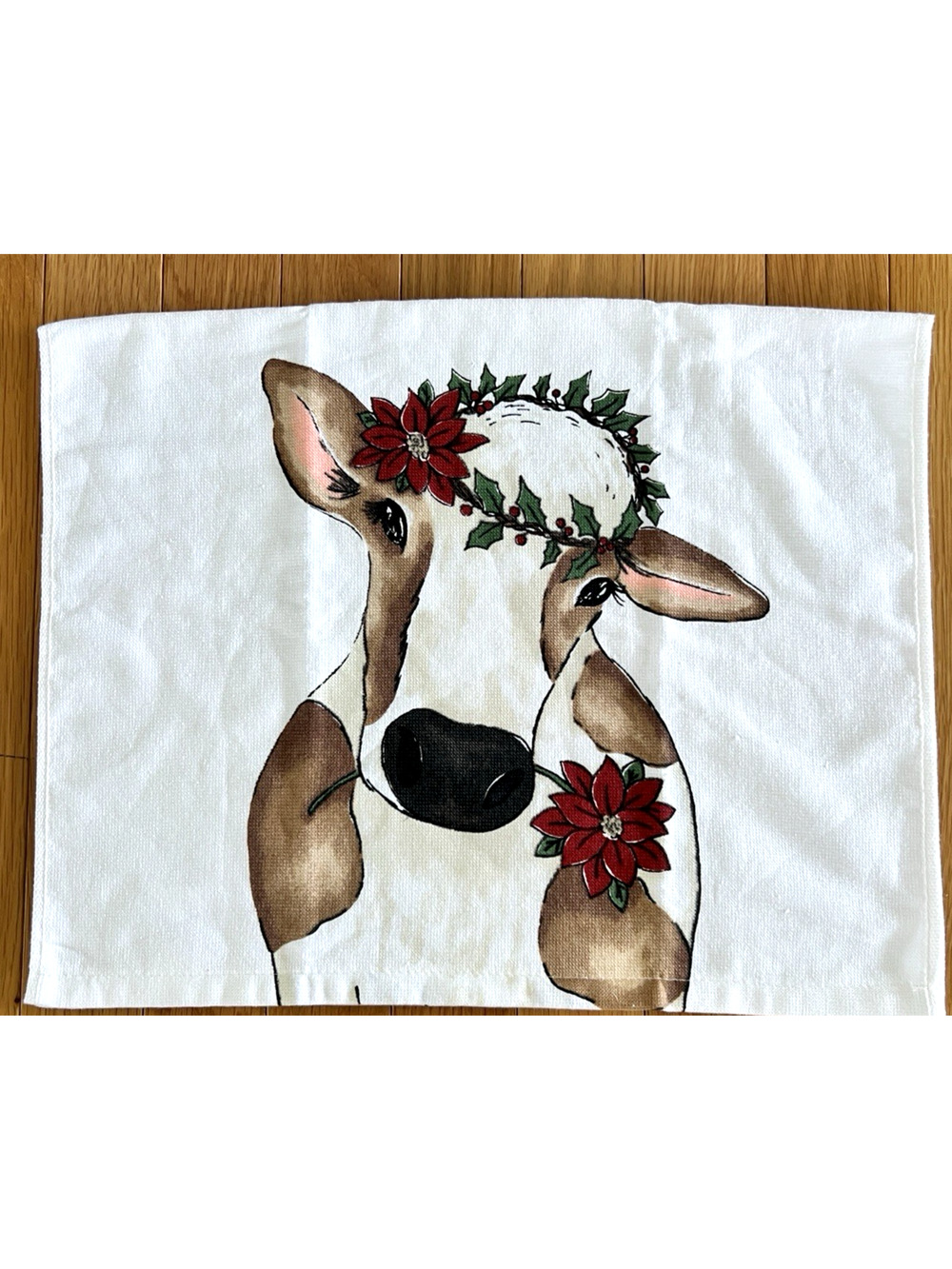 Cow Guernsey Hand Towel Animal Christmas Farmhouse Kitchen RITZ Screen Printed